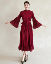 Truly Plissé Bell Sleeve Dress